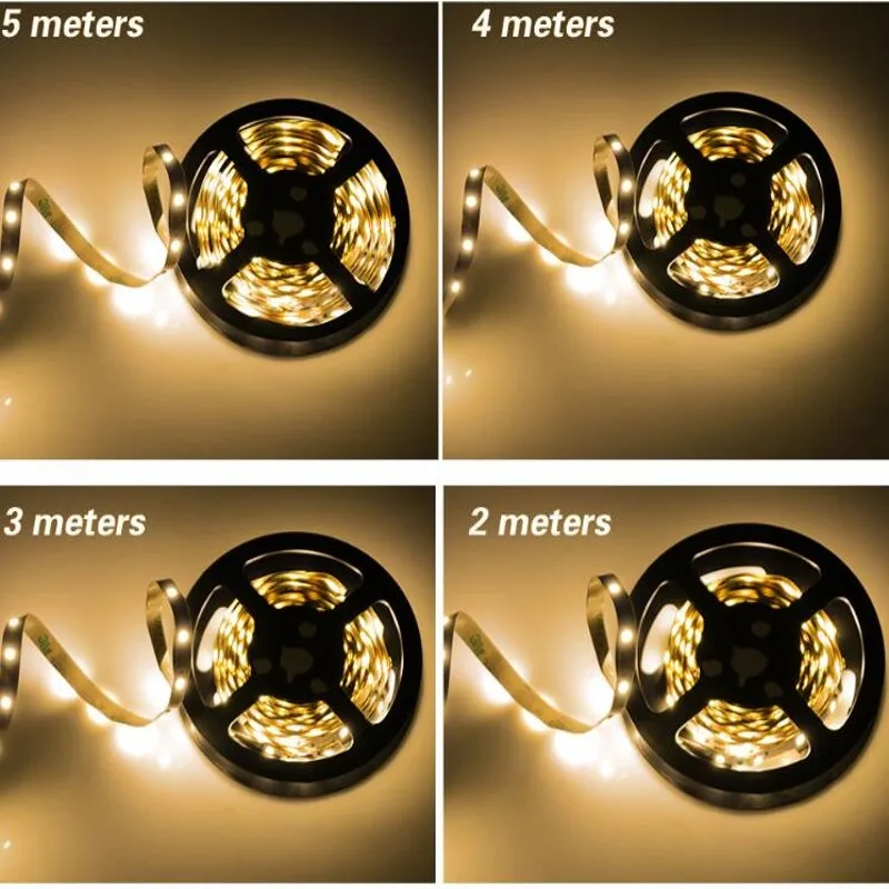 Светодиодные полосы света DC 12V RGB 60 светодиодов/м 3528 SMD неводонепроницаемая лента
