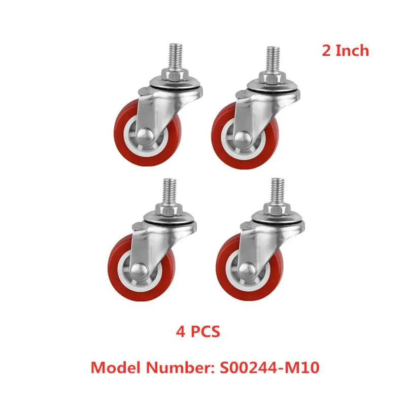 

4 шт./лот 2 дюймов M10 нить ПВХ пудры Диаметр 5 см мебель Универсальный колеса резьбовой стержень Mute износостойкий