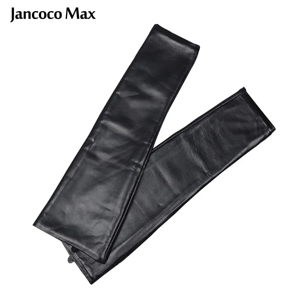 Jancoco Max Новые простые Стильные женские длинные перчатки из овечьей кожи без