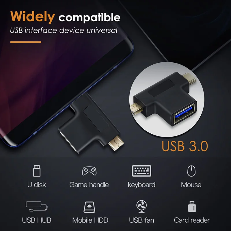 Кабель USB C OTG Type к USB3.0 Micro B 2 0 адаптер для Xiaomi Huawei Mate 30 20 Pro 5G USB-C сплиттер C016 |