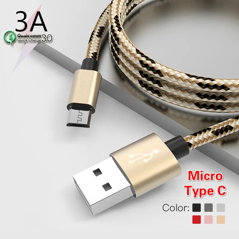 Usb-кабель 3A Micro USB C кабель для быстрой зарядки 3 0 зарядный Samsung Huawei Xiaomi Honor Redmi POCO LG |