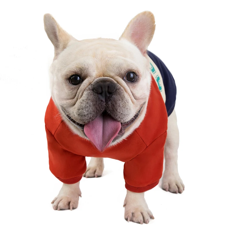 Толстовка с капюшоном для бульдога утепленный костюм собаки зимняя одежда
