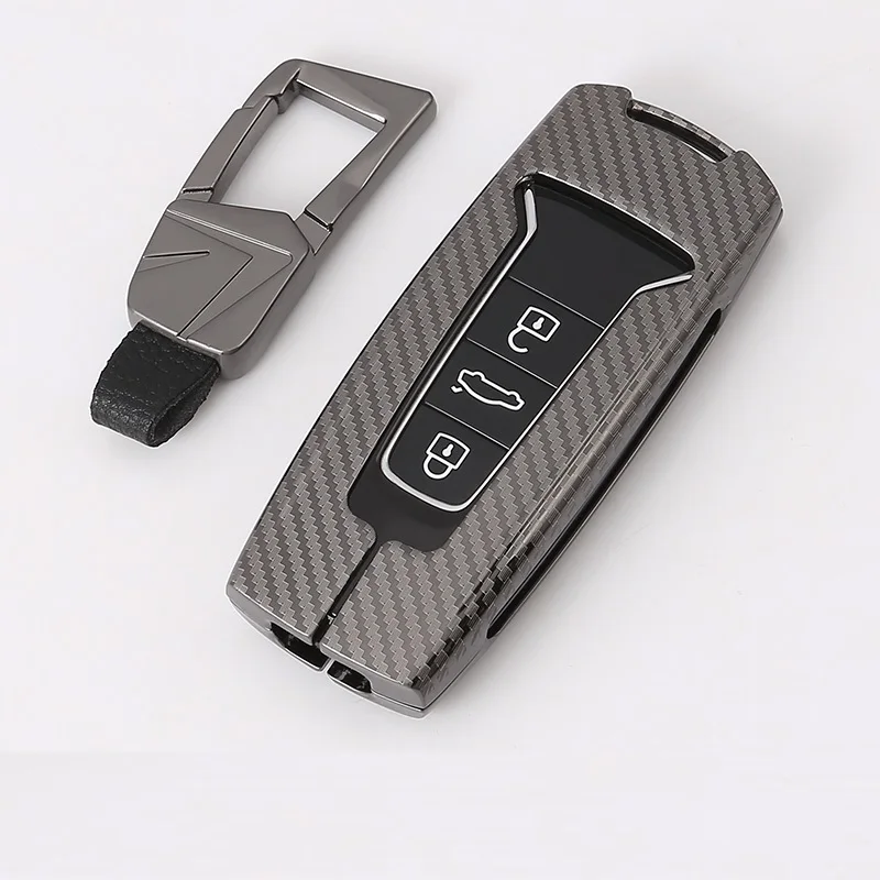 Углеродное волокно Стиль цинковый сплав автомобильный ключ чехол оболочка