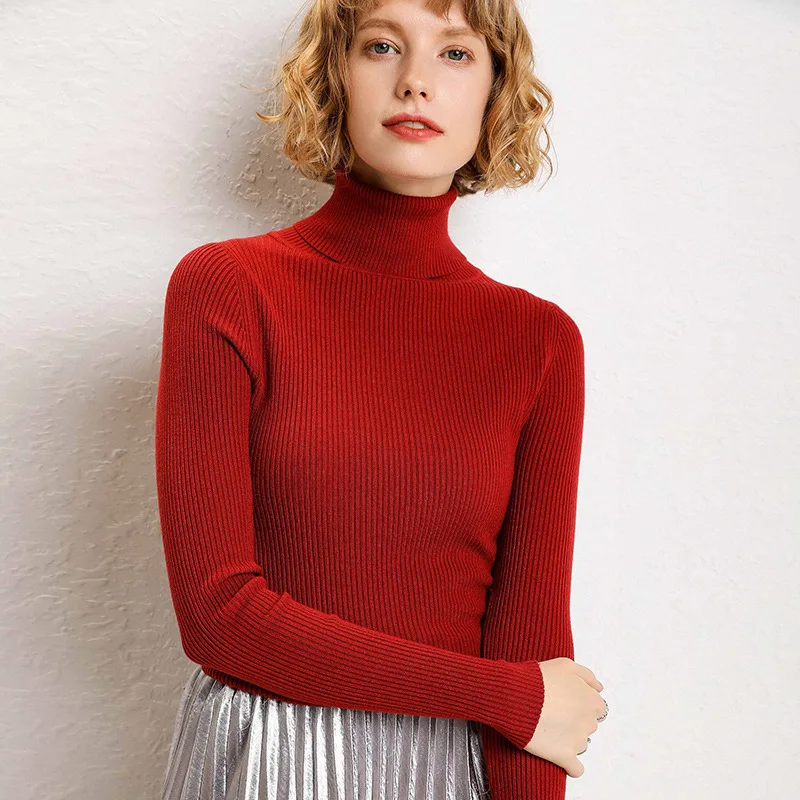 Осень-зима 2019 толстый свитер для женщин вязаный пуловер с длинным рукавом