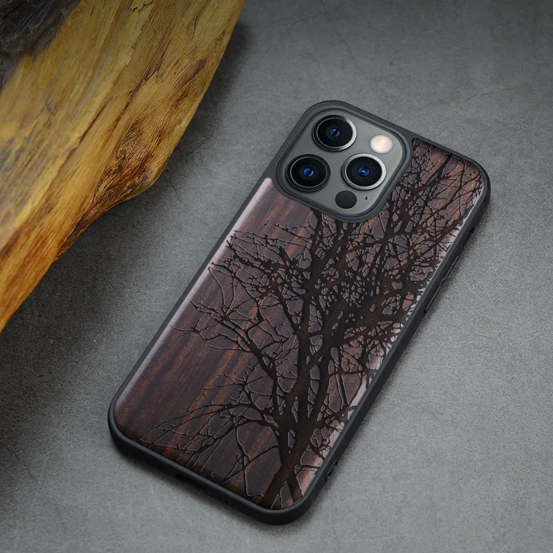 elewood for iphone 13 wood cases iphone 13 mini pro max wooden covers slim original full shell 3d engraving accessory phone hull free global shipping