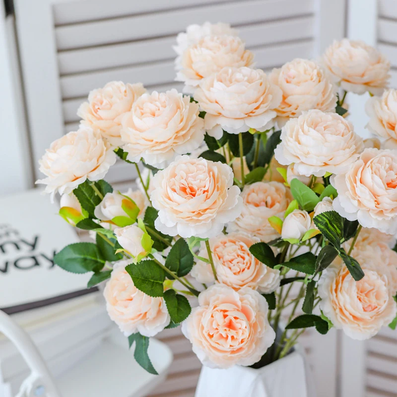 

1 Bundle Peony Bouquet Home Decoration Wedding Party Shop Family Plants Pompons Artificial Decoration Accessories Fake Flower