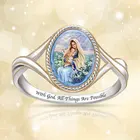Кольцо женское, с изображением девы Марии, для мамы и ребенка