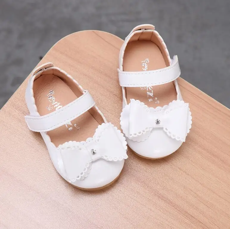 2021 обувь для девочек бантом бабочкой Туфли Стразы Для маленьких Вечерние кожаные