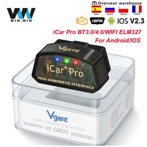 Автомобильный диагностический сканер Vgate iCar Pro ELM 327 V2.3 OBD2, диагностический инструмент PK V1 5, Wi-Fi сканер ELM327 ODB2 для Android/IOS