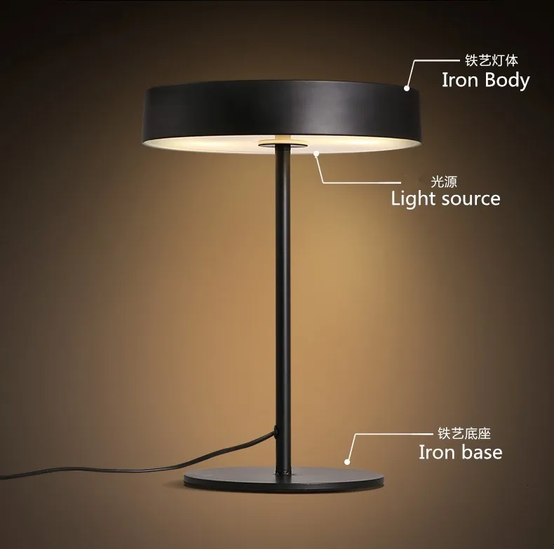 Современная Золотая железная Лампа Абажур Настольная лампа прикроватный