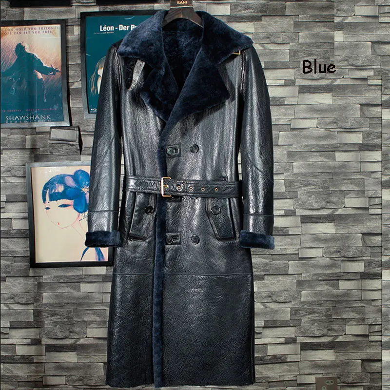 

2021 Fashion Leather Warm Winter Jacket Black Leather Men's Jacket Classic Long Windbreaker Fashion Jacket