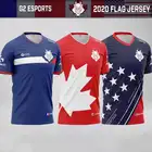 Футболка с коротким рукавом для команды Франции, США, Польши, G2, Джерси с флагом 2020, футболка LOL CSGO DOTA2