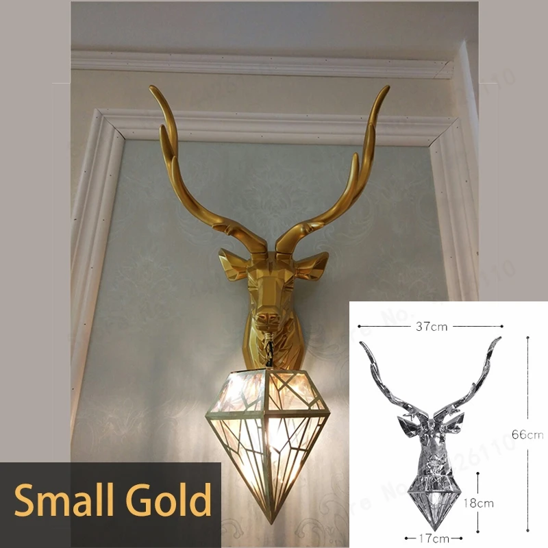Gold Small BLUBBLE скандинавский Рождественский олень Antler настенный светильник декоративные лампы Настенные светильники олень спальня Buckhorn Кухня Настенные светильники для домашнего декора - Цвет абажура: Gold Small