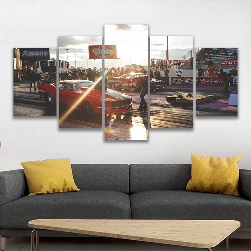 

Race Drag Racing Rally Car 5 PCS Canvas Painting Modern Interior Decoration Painting