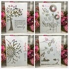 Трафареты для рисования стен, 4 шт., A4, Череп, мандала, дерево, Подсолнух, раскраска для скрапбукинга, тиснильный альбом