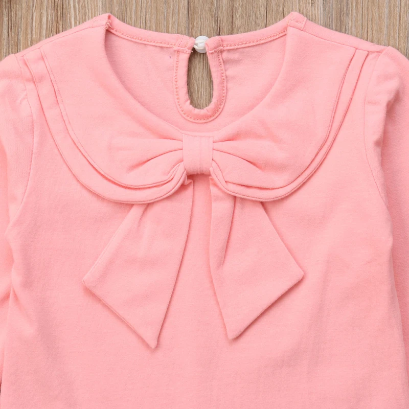 Детские однотонные рубашки Pudcoco для маленьких девочек топы принцесс футболка с