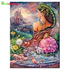 Алмазная 5d картина сделай сам, ящерица, фламинго, полная квадратная круглая вышивка крестиком, стразы, мозаичный Декор N2256