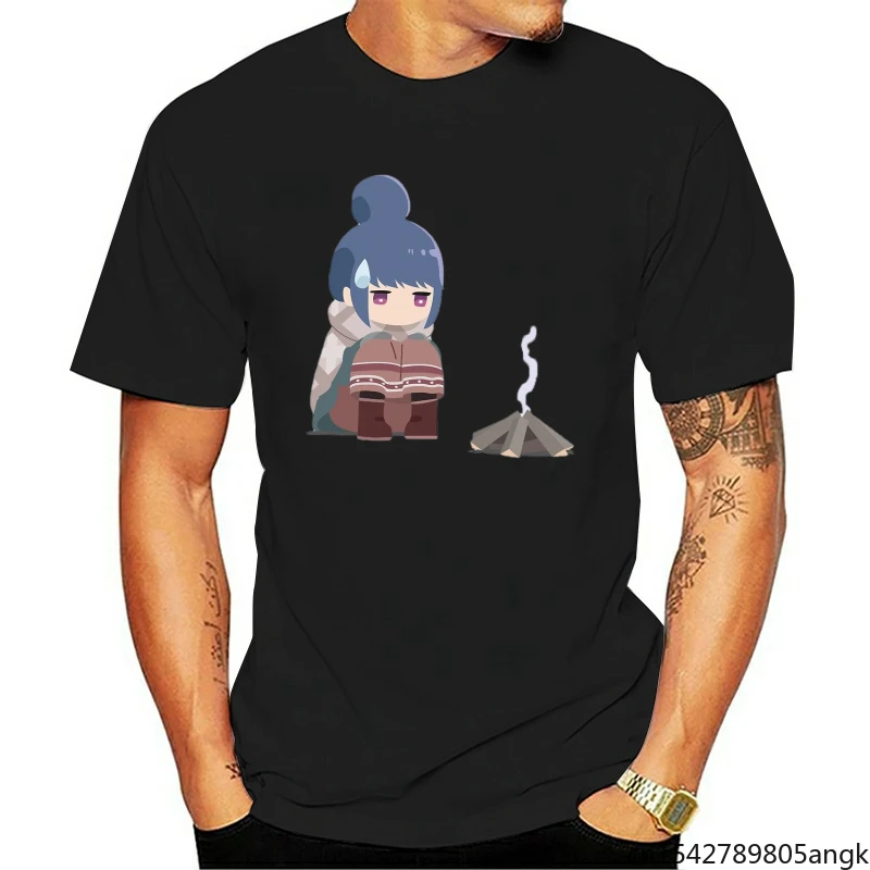 

Yuru Camp Campfire Rin Short Sleeves Men O-neck Summer Casual T Shirts Streetwear Soft Round Neck Classic Casual