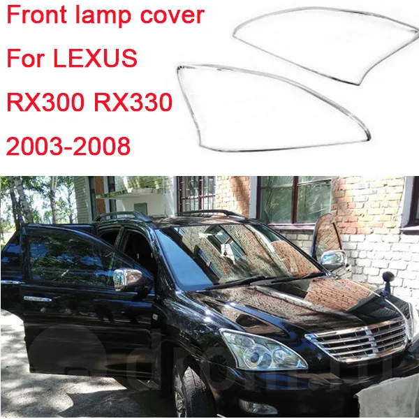 High-quality Head Light Lamp Cover Trim Frame Protector Sticker Car Styling Accessory 2PCS For Lexus XU30 RX330 RX350 2003-2008