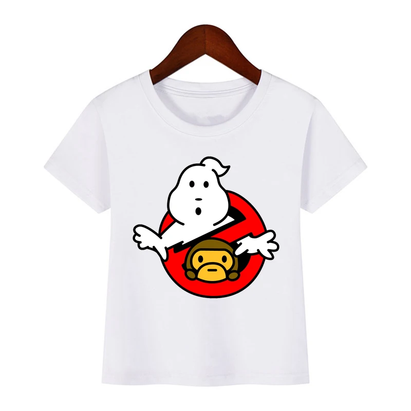Футболка с принтом Ghostbuster для мальчиков и девочек детская забавная одежда летняя
