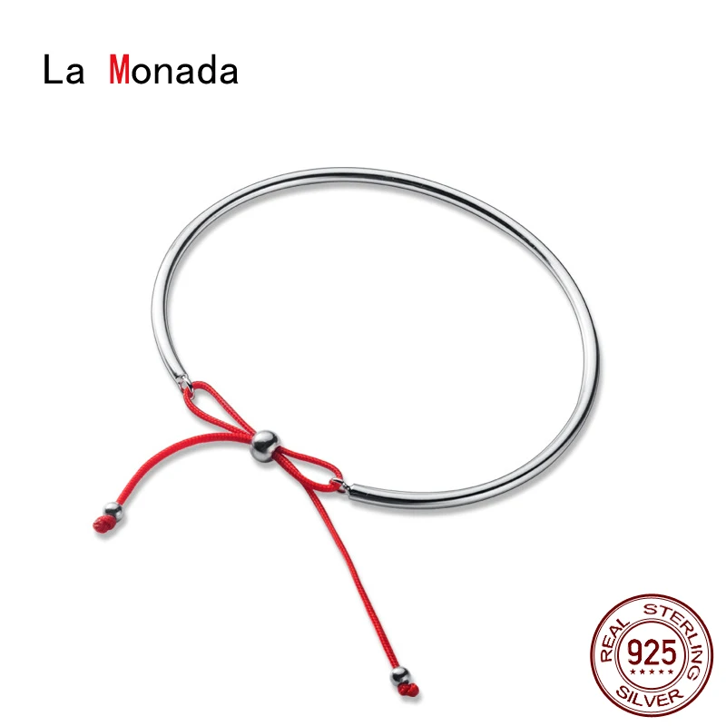 

La Monada Bowknot Adjust Red Thread For Hand Bangle 925 Silver Bracelet Red Thread String Rope Bracelets For Women Silver 925