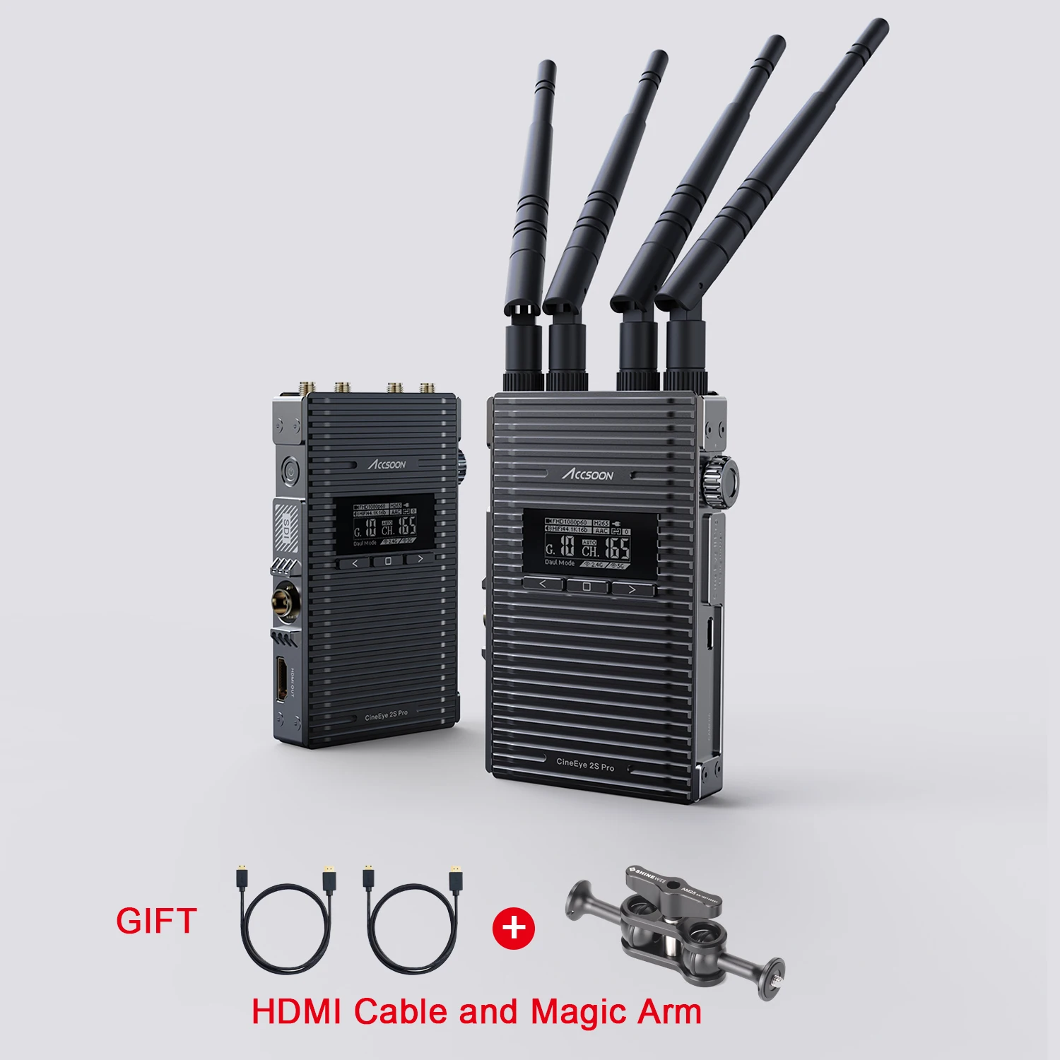 

ACCSOON CineEye 2s Pro 1080P Wireless Transmitter Monitor System Loop Out 1200ft Transmission Range vs hollyland 400s Atom