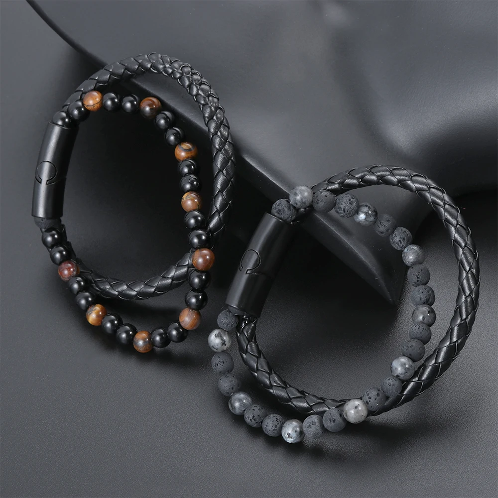 Магнитная застежка пара дистанционный Браслет тигровый глаз камень Йога браслет