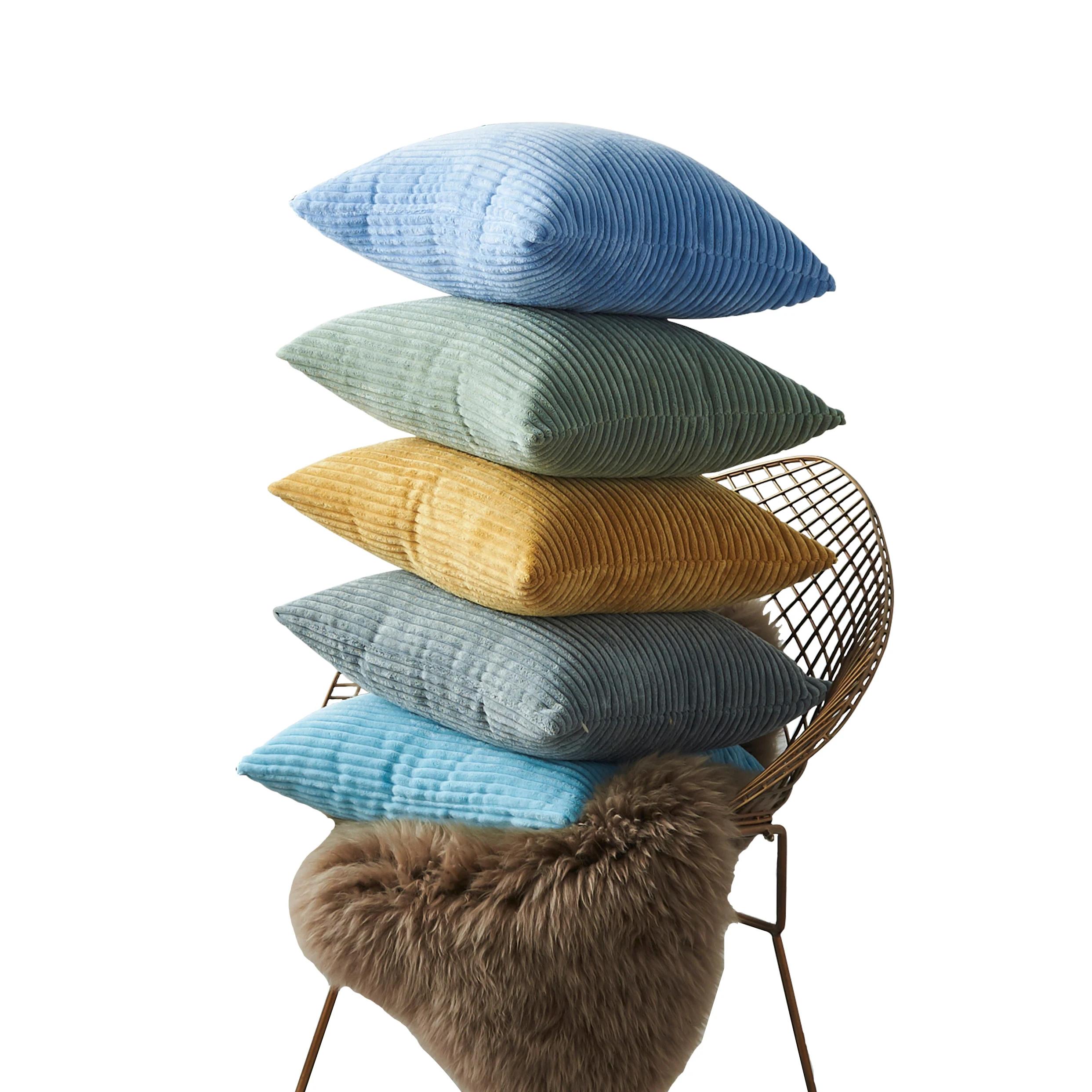 

Cushion Cover 40x40 Corduroy Fabric Cushion Cover Pillowcase Solid Color Decorative Pillow Case Sofa Decor 1pc