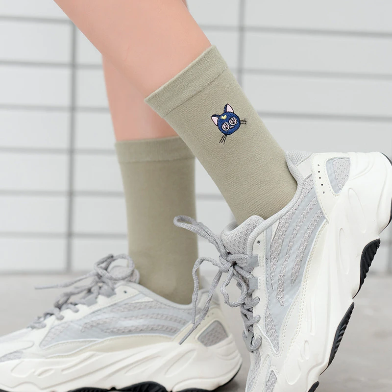 Новые милые хлопковые Модные женские забавные носки Харадзюку С мультяшной