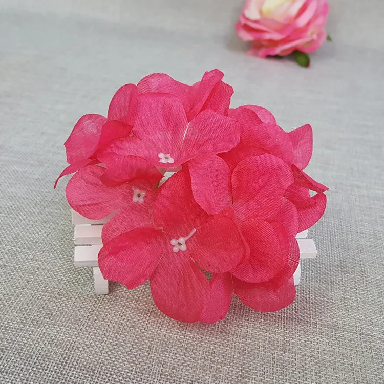 50pcs 12cm Artificial Silk Hydrangea Flower Heads For DIY Wreath Corsage Hair Dress Wall Road Lead Wedding Decoration | Дом и сад