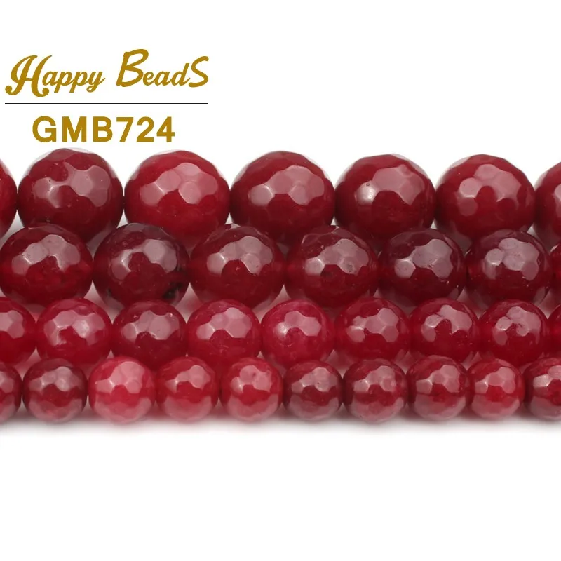 Граненный красный халцедон бусины для изготовления ювелирных изделий сделай сам