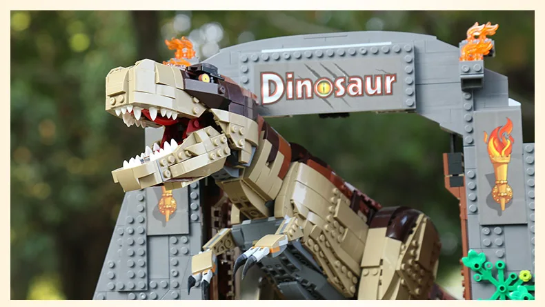 DHL 61001 креативные игрушки, совместимые с 75936 T. rex Rampage, игрушки динозавров, строительные блоки, кирпичи в сборе, Детский Рождественский подарок