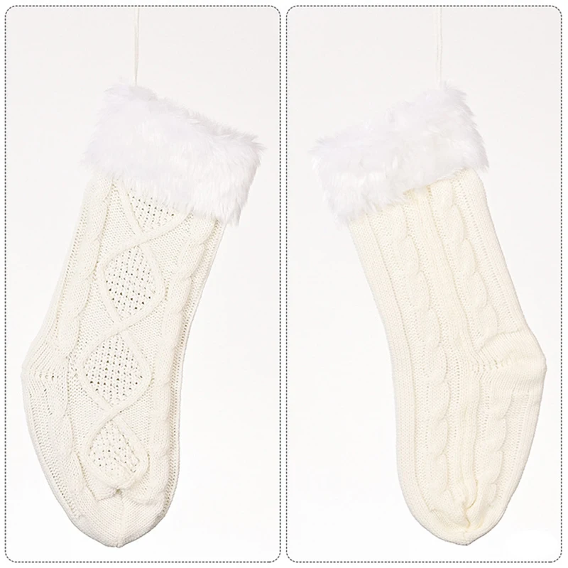 Вязаные рождественские чулки украшения вязаные аксессуары для детей | Дом и сад