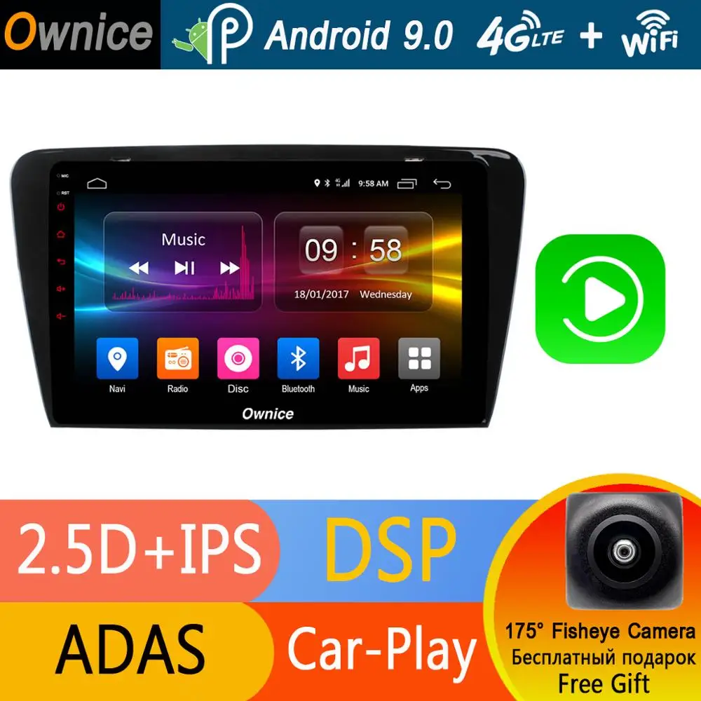 Автомобильный DVD-плеер IPS 10 1 &quotAndroid 9 0 Octa 8 Core 32 ГБ ROM для Skoda Octavia 2014 2015 2016 2017 CarPlay Radio