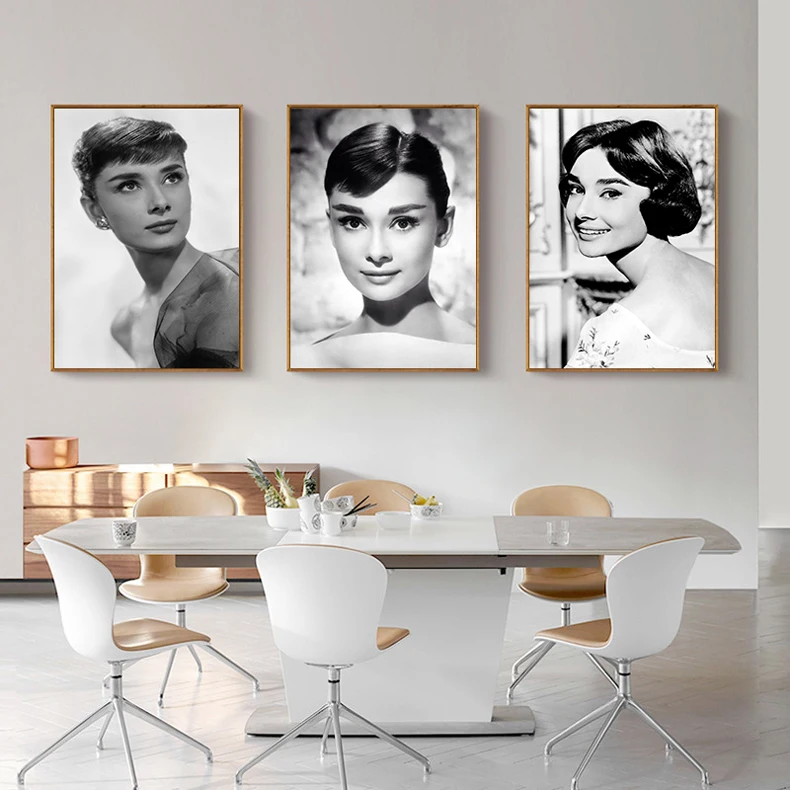 Черно белая голливудская звезда мойва винтажная настенная Картина на холсте