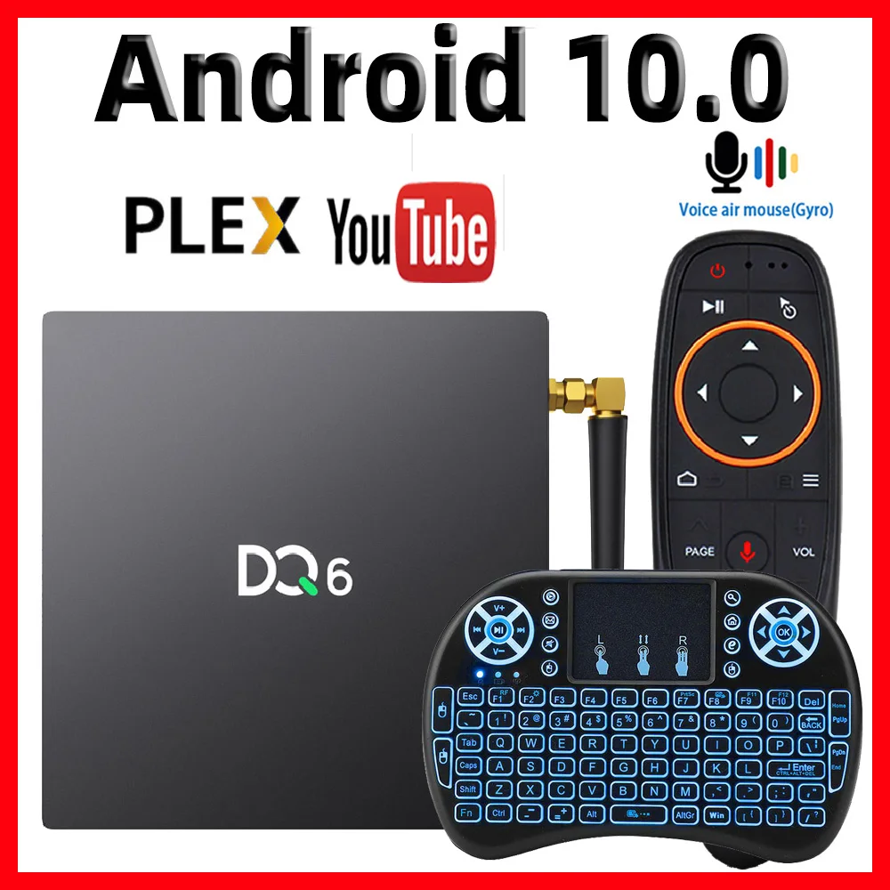 ТВ приставка DQ6 Max на Android 10 2020 дюйма 4 + 64 ГБ Rockchip RK3318 4K H.265|ТВ-приставки и