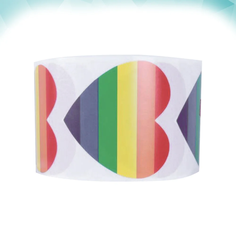 

1 Roll/500pcs America Heart Comrade Stickers Gay Pride Rainbow Stickers Decorative Stickers (Colorful)