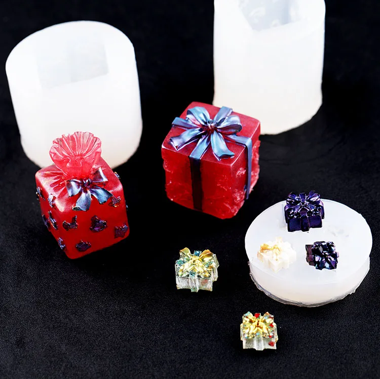 Рождественская форма Подарочная коробка Гибкая силиконовая маленькая для