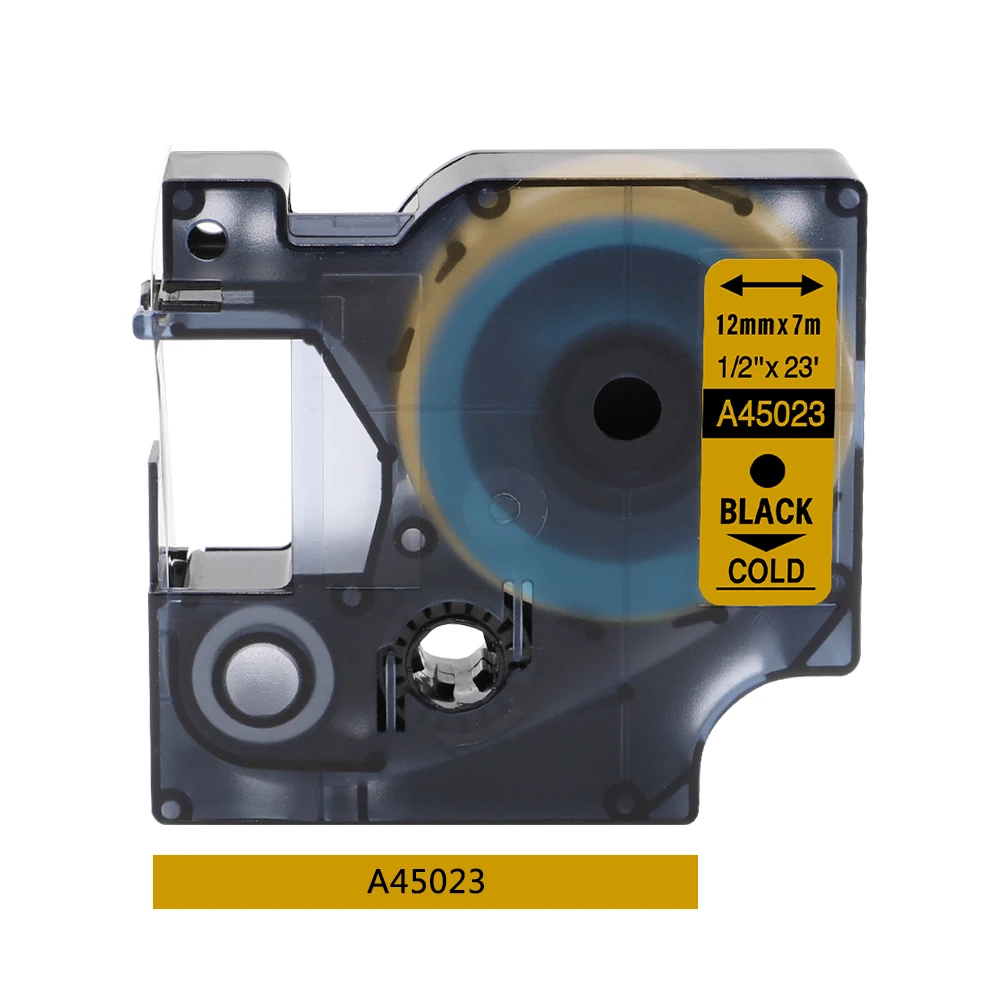 Black on Gold Labelife 1 шт Многоцветный 45013 совместимый с Dymo D1 менеджер 12 мм черный на белом фоне ленты с лейблом для этикетка Dymo менеджер 160 280 210 - Цвет: Black on Gold
