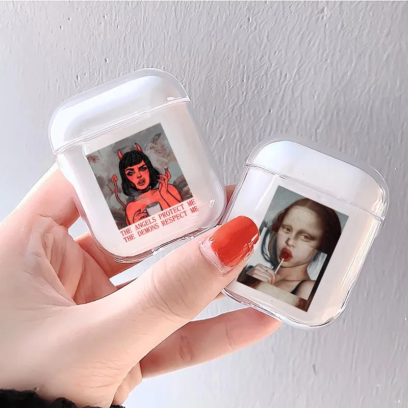 Эстетическое Мона Лиза David арт наушники чехол для AirPods 2 1 силиконовый