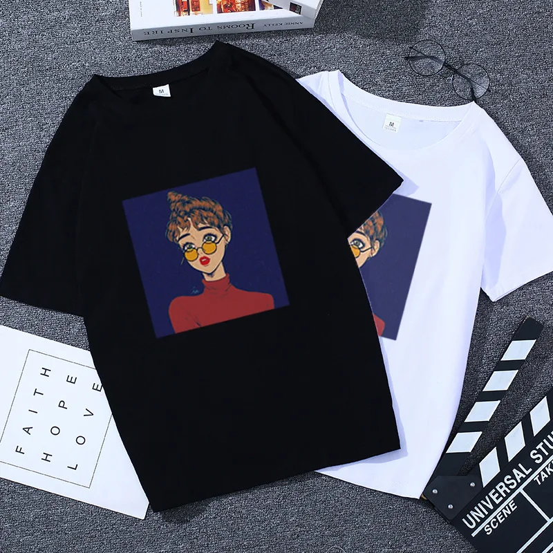 Женская футболка с коротким рукавом большого размера летний топ в стиле