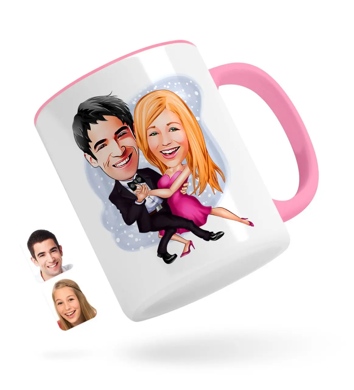 

Персонализированные Валентина карикатура розового кружка Bardak-13