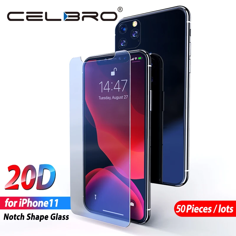 Закаленное стекло для iPhone 11 pro max Защитная пленка экрана 11pro XR XS Max 50 шт. Прямая