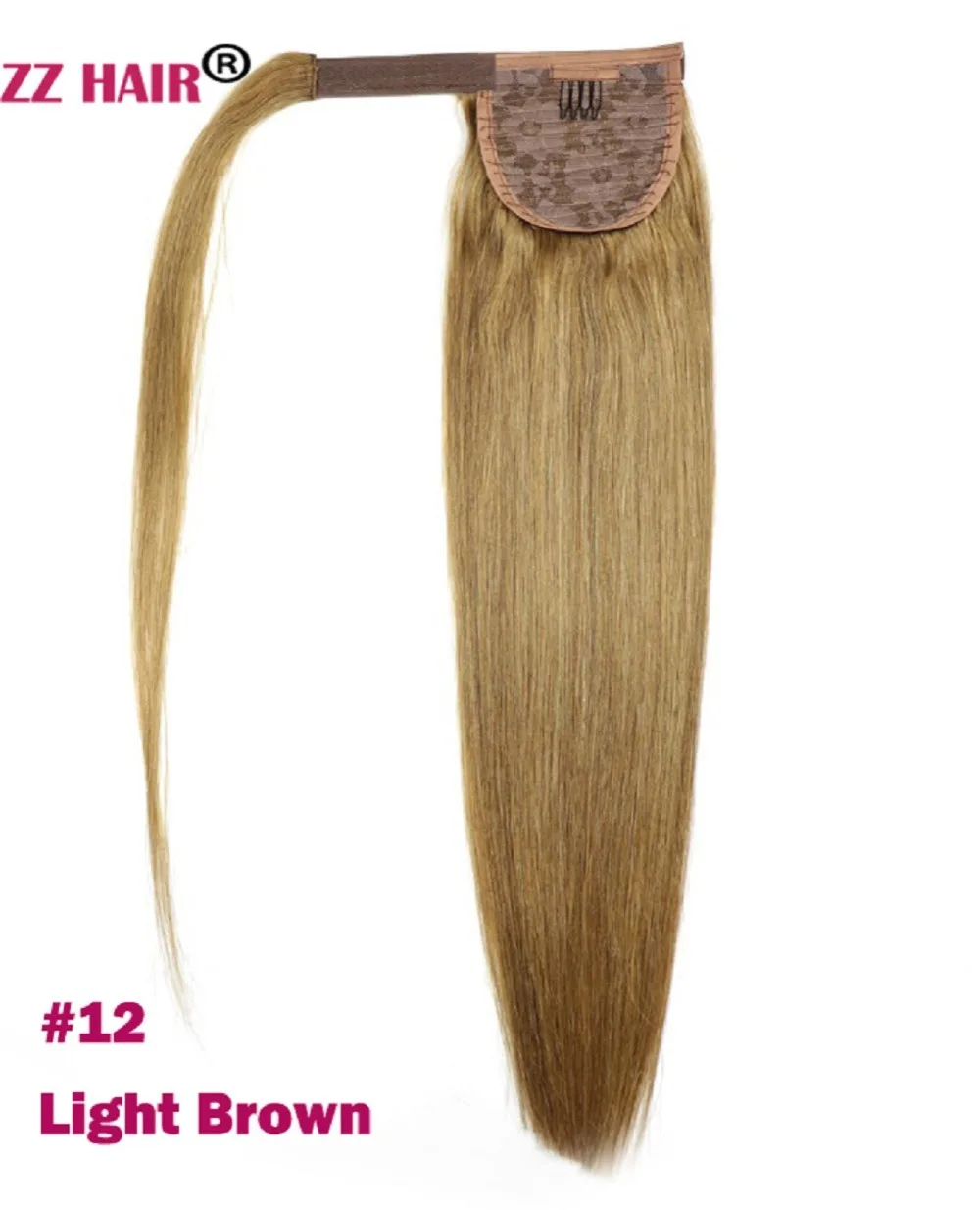 ZZHAIR 80 г 1"-24" машинное производство, волосы remy, волшебное обертывание вокруг конского хвоста, человеческие волосы для наращивания, конский хвост, Stragiht