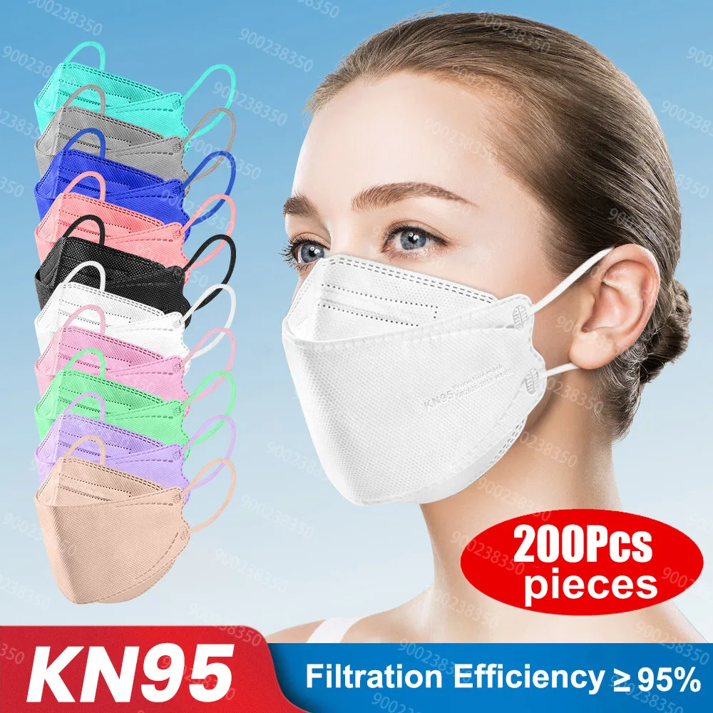 10-200 шт. Маски FFP2 для лица KN95 Цвета защиты Безопасности Маска 4 PLY MASK PFF2 N95 Mascarilla FPP2