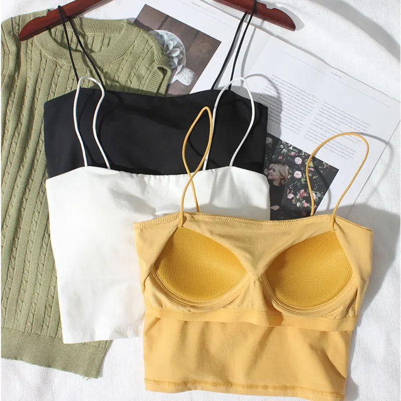 

2021 Summer Women's Tank Tops Sexy Elasticity Camis Sleeveless Female Short Crop Top Bar