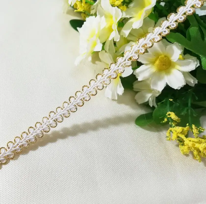 Кружевная ткань 1 м последняя аппликация высококачественное Золотое кружево