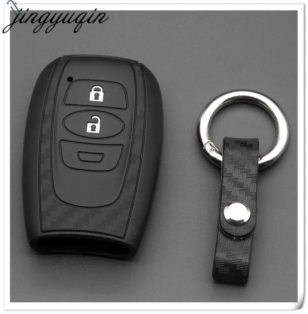 

10pcs Carbon Silicone Car Smart Key Fob Case for Subaru Legacy Impreza Forester XV Trezia BRZ WRX Levorg Outback Fiber Cover