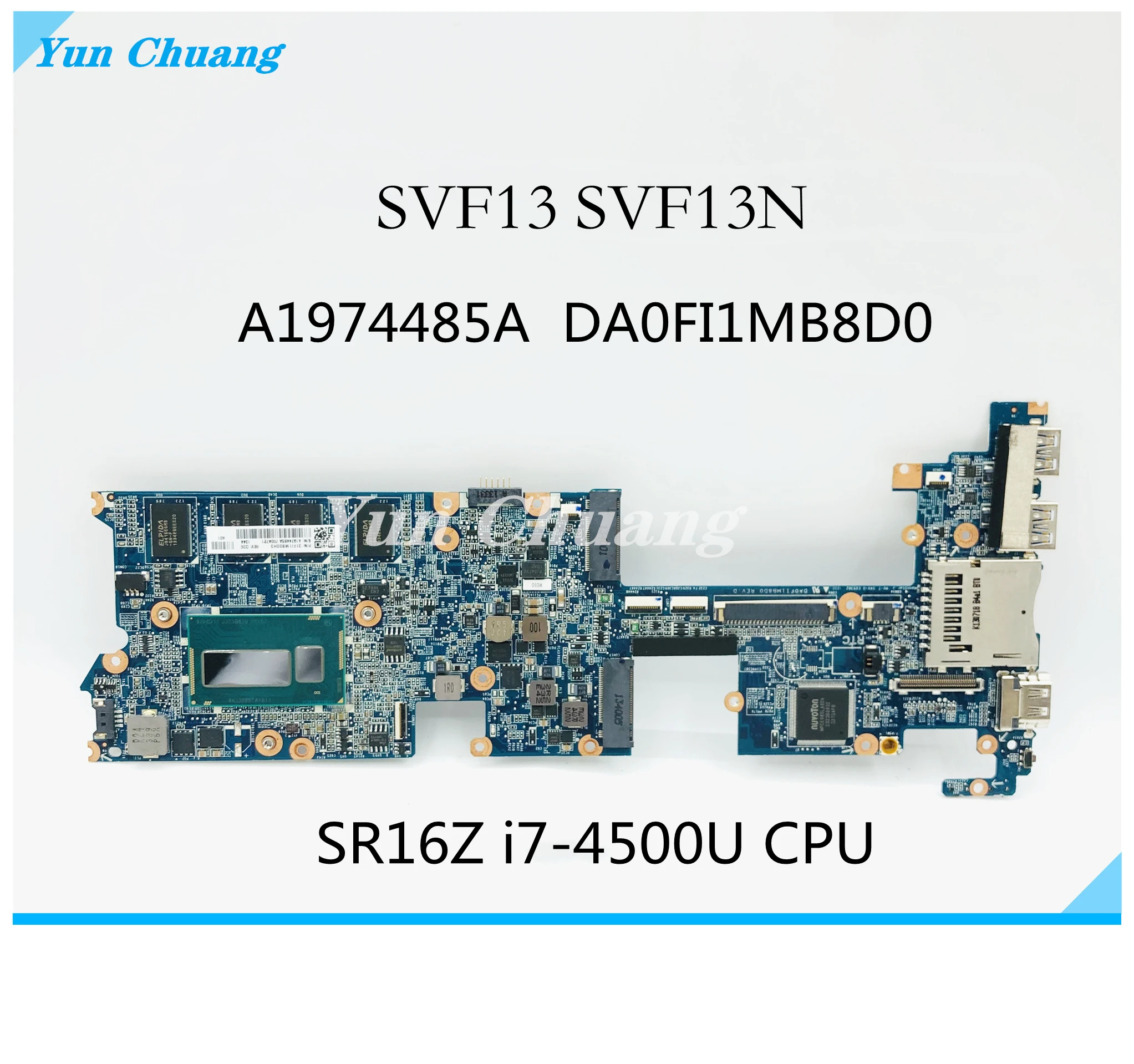 Материнская плата A1977485A DA0FI1MB8D0 для ноутбука SONY vaio SVF13 SVF13N SVF13NA1UL материнская с
