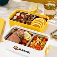 duck stainless steel insulated lunch box multi layer lunch box for students tableware food container breakfast storage box